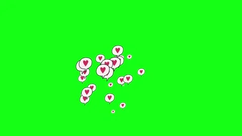 Hand-Drawn Heart Speech Bubbles Animation | Love Message Chat Icons 2D Animation Stock Footage 330618593