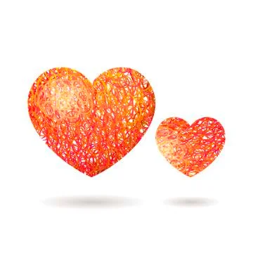 Hand drawn Heart symbol. Vector calligraphy Red symbol Stock Illustration