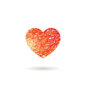 Hand drawn Heart symbol. Vector calligraphy Red symbol Stock Illustration