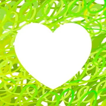 Hand drawn Heart symbol. Vector calligraphy Green symbol Illustrazione stock