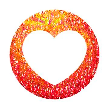 Hand drawn Heart symbol. Vector calligraphy Red symbol Stock Illustration