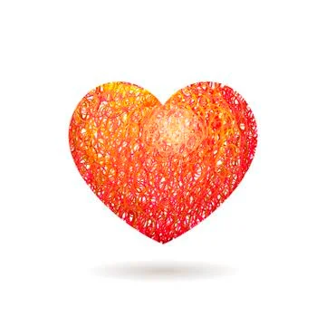 Hand drawn Heart symbol. Vector calligraphy Red symbol Stock Illustration