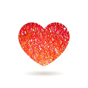 Hand drawn Heart symbol. Vector calligraphy Red symbol Stock Illustration