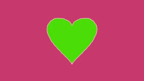 Hand Drawn Heart Transition 2D Animation Green Screen Asset | Cute Doodle Love Stock Footage 327295072
