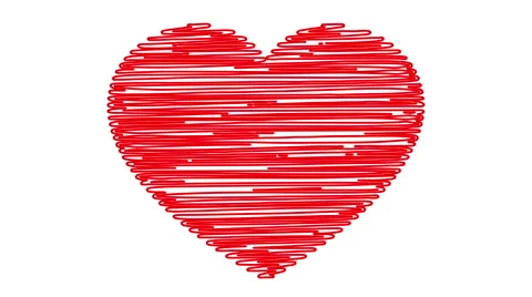 Hand drawn heart on a white background Stock Footage 46375908