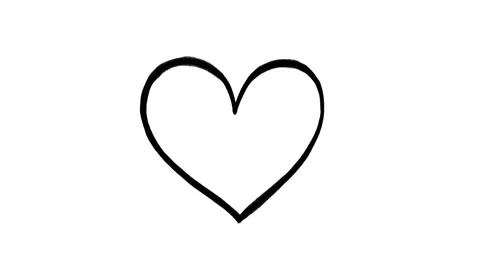 Hand drawn heart on a white background, frame by frame animation Stock Footage 136660342