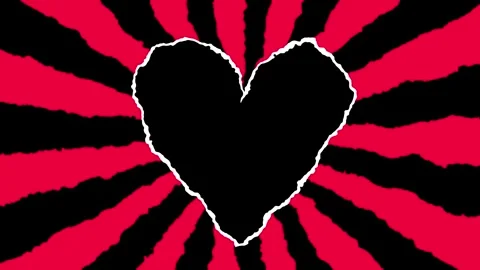 Hand drawn hearth shape with black fill and color changing broder. animated Stock Footage 295386917