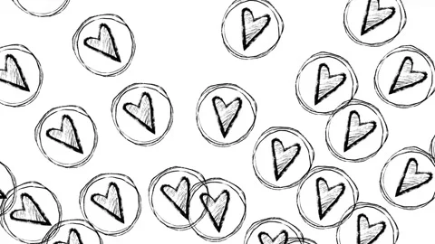 Hand Drawn Hearts Animation Stock Footage 306506986