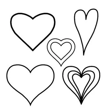 Hand drawn hearts. Design elements for Valentine s day. Stock Illustration