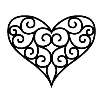 Hand drawn hearts. Design elements for Valentine s day. Stock Illustration