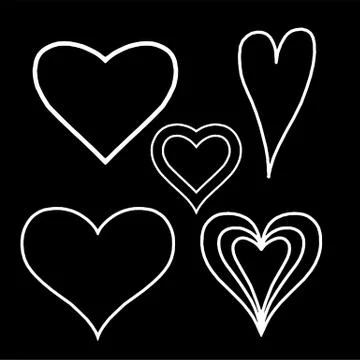 Hand drawn hearts. Design elements for Valentine s day. Stock Illustration