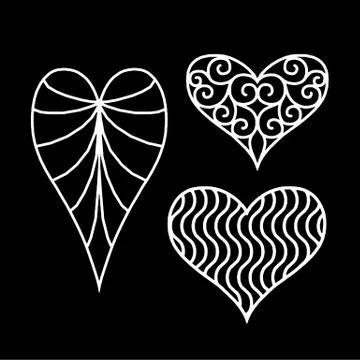 Hand drawn hearts. Design elements for Valentine s day. Stock Illustration