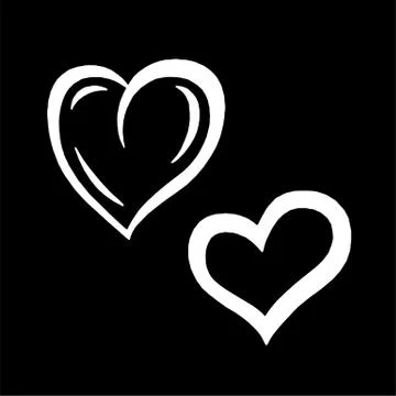 Hand drawn hearts. Design elements for Valentine s day. Stock Illustration