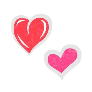 Hand drawn hearts. Design elements for Valentine s day. Stock Illustration