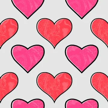 Hand drawn hearts. Design elements for Valentine s day. Stock Illustration