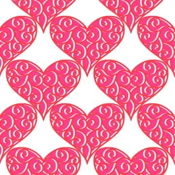 Hand drawn hearts. Design elements for Valentine s day. Stock Illustration