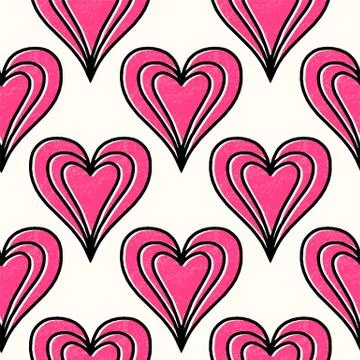 Hand drawn hearts. Design elements for Valentine s day. Stock Illustration
