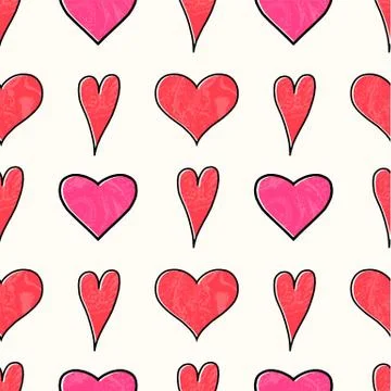 Hand drawn hearts. Design elements for Valentine s day. Stock Illustration