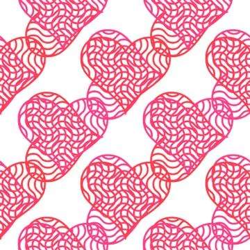 Hand drawn hearts. Design elements for Valentine s day. Stock Illustration