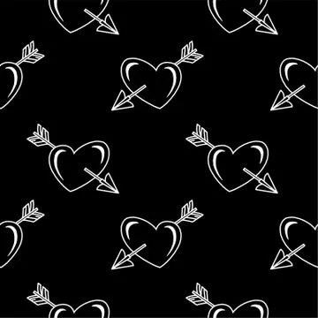 Hand drawn hearts. Design elements for Valentine s day. Stock Illustration