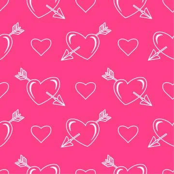 Hand drawn hearts. Design elements for Valentine s day. Stock Illustration