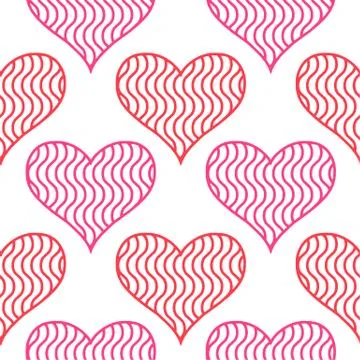 Hand drawn hearts. Design elements for Valentine s day. Stock Illustration