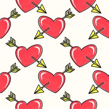 Hand drawn hearts. Design elements for Valentine s day. Stock Illustration