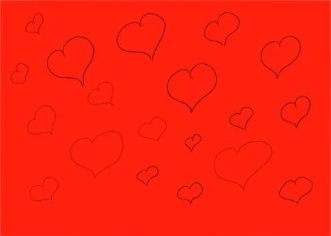 Hand drawn hearts. Design elements for Valentine's day. Set of hearts, symbol of Stock Illustration