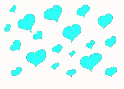 Hand drawn hearts. Design elements for Valentine's day. Set of hearts, symbol of Stock Illustration