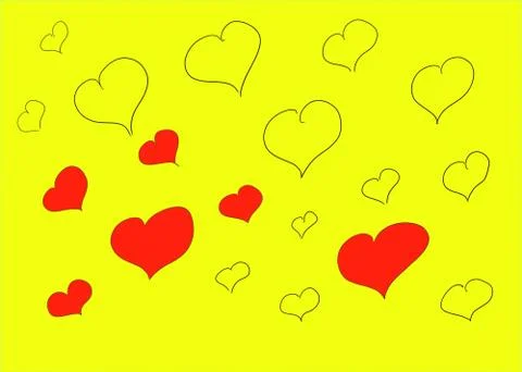 Hand drawn hearts. Design elements for Valentine's day. Set of hearts, symbol of Stock Illustration