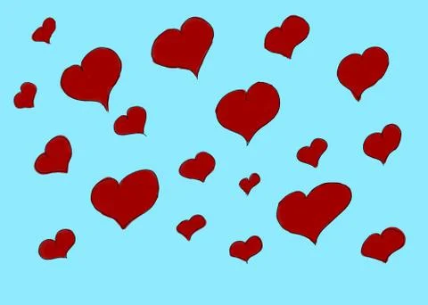 Hand drawn hearts. Design elements for Valentine's day. Set of hearts, symbol of Stock Illustration