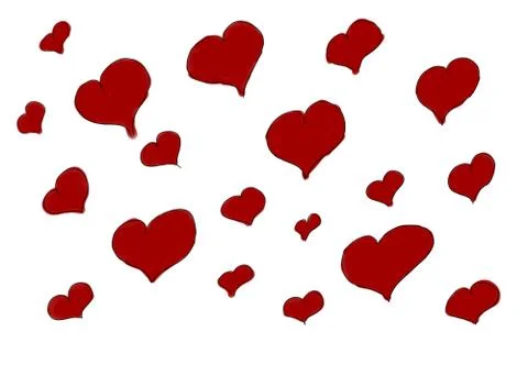 Hand drawn hearts. Design elements for Valentine's day. Set of hearts, symbol of Stock Illustration