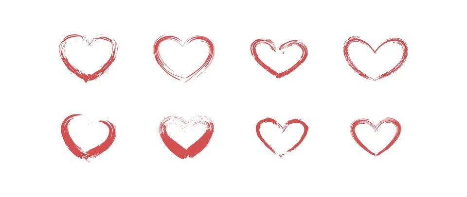 Hand drawn hearts. Design elements for Valentine's day. Illustrazione stock