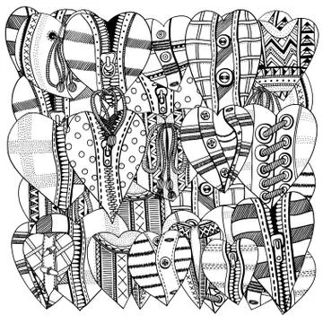 Hand drawn hearts Illustrazione stock