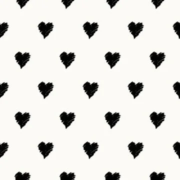 Hand Drawn Hearts Pattern Stock Illustration