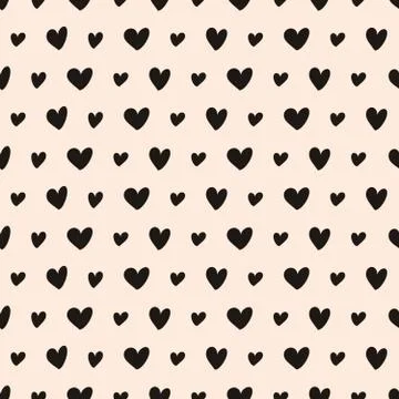 Hand Drawn Hearts Seamless Pattern Illustrazione stock