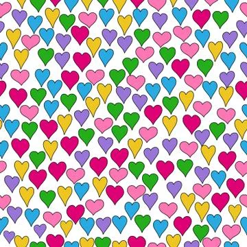 Hand drawn hearts seamless pattern Stock Illustration
