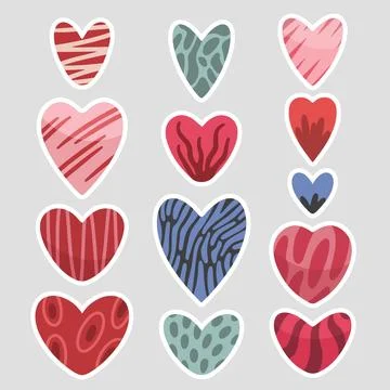 Hand drawn hearts set. Elements Valentines day Illustrazione stock