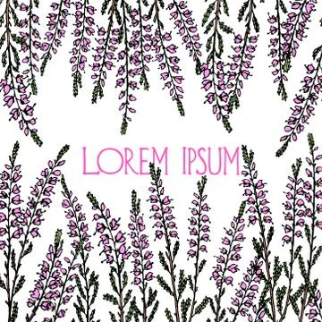 Hand drawn heather card Stock Illustration
