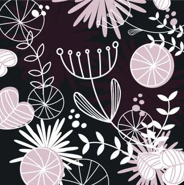Hand-drawn Herbal Pattern / Stylish artwork in Shop Stock Illustration
