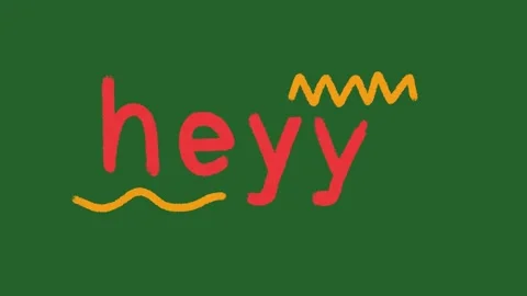 Hand-Drawn Heyy Text Animation with Colorful Accents | Friendly Hello Stock Footage 329940754