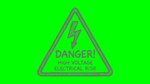 Hand drawn high voltage danger signage Stock Footage 335783632