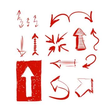 Hand drawn highlighter elements. Vector arrows 스톡 일러스트