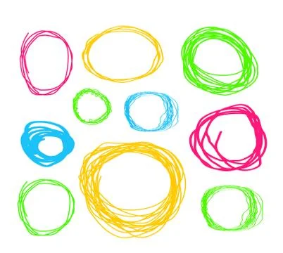 Hand drawn highlighter elements. Vector circles Stock Illustration