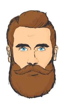 Hand drawn hipster man Stock Illustration