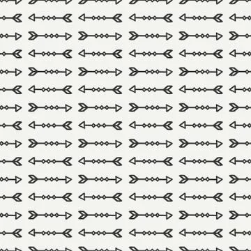 Hand drawn hipster seamless pattern with ethnic arrows. Wrapping paper 스톡 일러스트