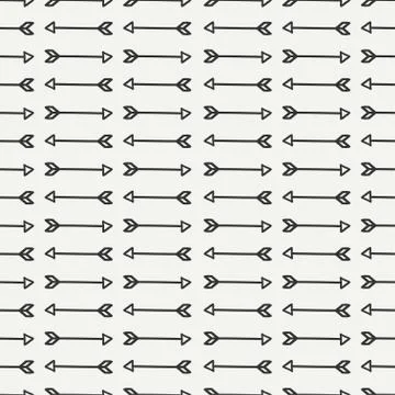 Hand drawn hipster seamless pattern with ethnic arrows. Wrapping paper Stock Illustration