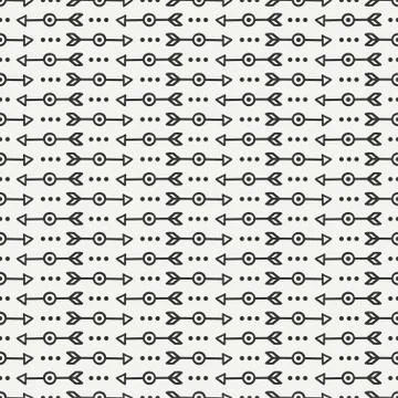 Hand drawn hipster seamless pattern with ethnic arrows. Wrapping paper Illustrazione stock