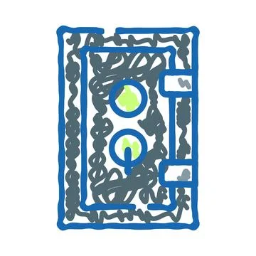 Hand drawn home security lock latch icon Illustrazione stock