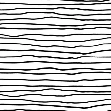 Hand drawn horizontal doodle line seamless pattern Stock Illustration